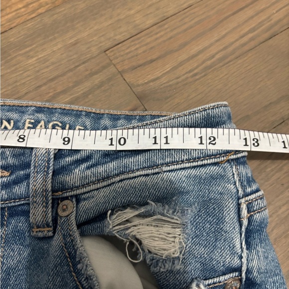 American Eagle Stretch High Rise Straight Leg Mom Jeans, size 0 - Picture 7 of 9